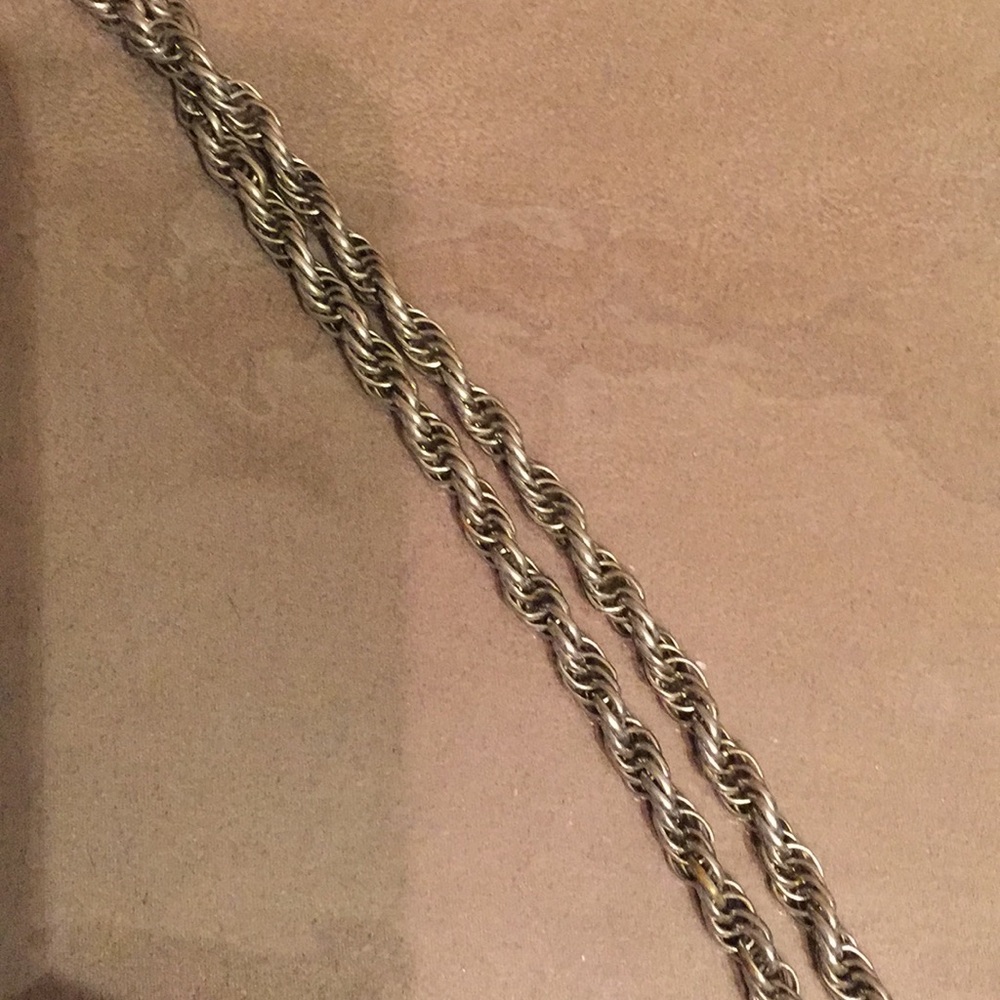 Vintage Long Silver Spiral Chain - Picture 2 of 2